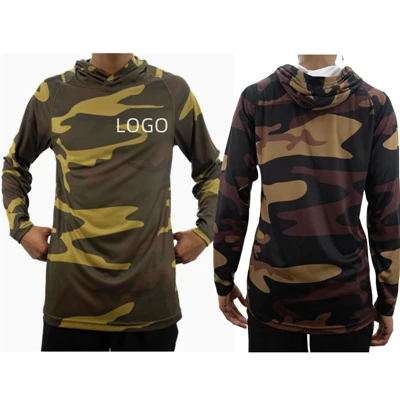 Kemeja Pancing Uv Hoodie Dewasa Cepat Kering Poliester